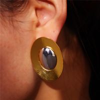 1 Pair Simple Style Color Block Plating Alloy Ear Studs main image 5