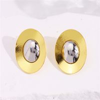 1 Pair Simple Style Color Block Plating Alloy Ear Studs sku image 1