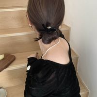 Women's IG Style Heart Shape Bow Knot Velvet Hair Tie main image 3