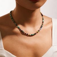 Style Simple Bloc De Couleur La Pierre Naturelle Acier Au Titane Perlé Collier 1 Pièce main image 6