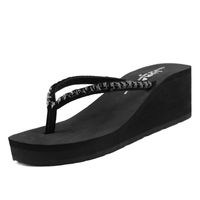 Frau Vintage-Stil Einfarbig Offener Zeh Flip-Flops main image 3