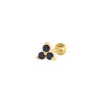 Casual Simple Style Geometric Sterling Silver Plating Inlay Zircon Ear Studs 1 Piece main image 2