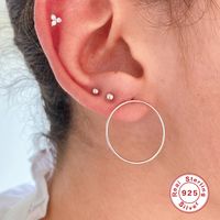 Casual Simple Style Geometric Sterling Silver Plating Inlay Zircon Ear Studs 1 Piece main image 3
