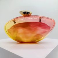 Transparent Rose Red Yellow Arylic Solid Color Shell Evening Bags sku image 6