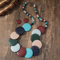 Vintage Style Color Block Beaded Synthetic Resin Plating Women's Jewelry Set sku image 2