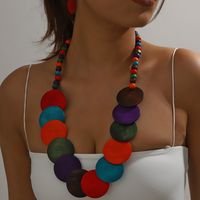 Vintage Style Color Block Beaded Synthetic Resin Plating Women's Jewelry Set main image 4