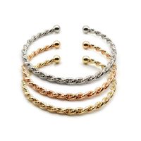 Cool Style Solid Color Twist Metal Wholesale Bangle main image 1