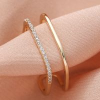 Wholesale Jewelry Simple Style Solid Color Metal Zircon Inlay Rings main image 3