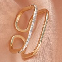 Wholesale Jewelry Simple Style Solid Color Metal Zircon Inlay Rings main image 2