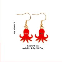 Cute Octopus Alloy Enamel Plating Women's Drop Earrings 1 Pair sku image 3