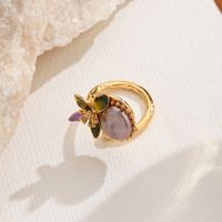 Wholesale Elegant Baroque Style Vacation Flower Copper Hollow Out Inlay 18K Gold Plated Pearl Zircon Open Rings Rings main image 5
