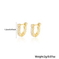Casual Tropical Pastoral U Shape Inlay Sterling Silver Artificial Gemstones Artificial Diamond Gold Plated Earrings main image 2