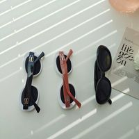 Casual Cute Vacation Solid Color Pc Resin Oval Frame Full Frame Women's Sunglasses main image 4