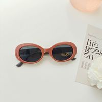 Casual Cute Vacation Solid Color Pc Resin Oval Frame Full Frame Women's Sunglasses sku image 1