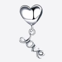 1 Piece Sterling Silver Rhodium Plated Heart Shape Polished Pendant main image 4