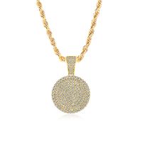 Wholesale Casual Hip-Hop Sports Round 304 Stainless Steel Inlay 18K Gold Plated Zircon Pendant Necklace main image 5