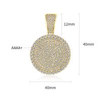 Wholesale Casual Hip-Hop Sports Round 304 Stainless Steel Inlay 18K Gold Plated Zircon Pendant Necklace main image 2