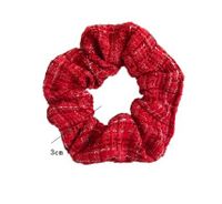 Women's Casual Plaid Solid Color Cloth Fabric Flannel Hair Tie main image 2