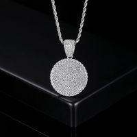 Wholesale Casual Hip-Hop Sports Round 304 Stainless Steel Inlay 18K Gold Plated Zircon Pendant Necklace main image 1