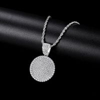 Wholesale Casual Hip-Hop Sports Round 304 Stainless Steel Inlay 18K Gold Plated Zircon Pendant Necklace main image 3