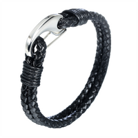 Style Simple Plaid Acier Inoxydable Faux Cuir Tricot Aucun Unisexe Bracelet main image 1