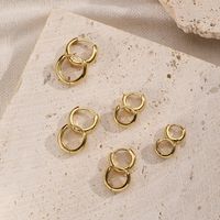 1 Pair Simple Style Roman Style Round Sterling Silver White Gold Plated Gold Plated Earrings main image 5