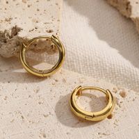 1 Pair Simple Style Roman Style Round Sterling Silver White Gold Plated Gold Plated Earrings main image 8