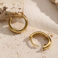 1 Pair Simple Style Roman Style Round Sterling Silver White Gold Plated Gold Plated Earrings main image 9