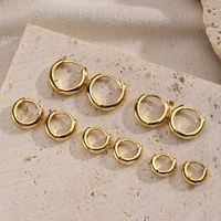 1 Pair Simple Style Roman Style Round Sterling Silver White Gold Plated Gold Plated Earrings main image 1