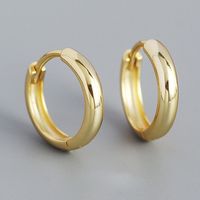1 Pair Simple Style Roman Style Round Sterling Silver White Gold Plated Gold Plated Earrings sku image 1