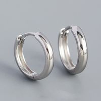 1 Pair Simple Style Roman Style Round Sterling Silver White Gold Plated Gold Plated Earrings sku image 2
