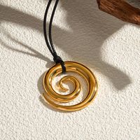 IG Style Simple Style Spiral Stainless Steel Wax Rope 18K Gold Plated Women's Pendant Necklace main image 5