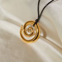 IG Style Simple Style Spiral Stainless Steel Wax Rope 18K Gold Plated Women's Pendant Necklace main image 3