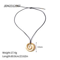 IG Style Simple Style Spiral Stainless Steel Wax Rope 18K Gold Plated Women's Pendant Necklace sku image 1