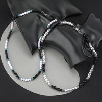 Edelstahl 304 Übertrieben Einfacher Stil Perlen Inlay Runden Zirkon Halskette main image 7
