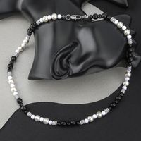 Edelstahl 304 Übertrieben Einfacher Stil Perlen Inlay Runden Zirkon Halskette main image 3