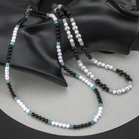 304 Stainless Steel Exaggerated Simple Style Beaded Inlay Round Zircon Necklace main image 1