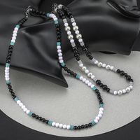 Edelstahl 304 Übertrieben Einfacher Stil Perlen Inlay Runden Zirkon Halskette main image 1
