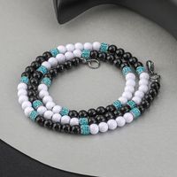 304 Stainless Steel Exaggerated Simple Style Beaded Inlay Round Zircon Necklace main image 4