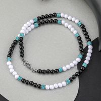 304 Stainless Steel Exaggerated Simple Style Beaded Inlay Round Zircon Necklace main image 5