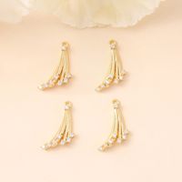 1 Piece 10 * 21mm Copper Zircon 18K Gold Plated White Gold Plated Tassel Polished Pendant main image 4