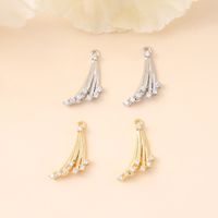 1 Piece 10 * 21mm Copper Zircon 18K Gold Plated White Gold Plated Tassel Polished Pendant main image 1