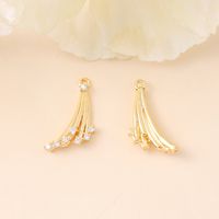 1 Piece 10 * 21mm Copper Zircon 18K Gold Plated White Gold Plated Tassel Polished Pendant main image 7