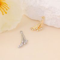 1 Piece 10 * 21mm Copper Zircon 18K Gold Plated White Gold Plated Tassel Polished Pendant main image 8