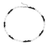 Edelstahl 304 Übertrieben Einfacher Stil Perlen Inlay Runden Zirkon Halskette sku image 1