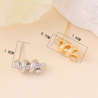 1 Pair 7 * 16mm Copper Zircon 18K Gold Plated White Gold Plated Spiral Polished Earring Findings main image 2