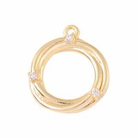 1 Piece 16 * 18mm Copper Zircon 18K Gold Plated White Gold Plated Round Polished Pendant main image 3