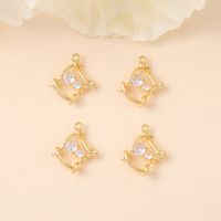 1 Piece 15 * 17mm Copper Zircon 18K Gold Plated White Gold Plated Geometric Polished Pendant main image 4