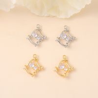 1 Piece 15 * 17mm Copper Zircon 18K Gold Plated White Gold Plated Geometric Polished Pendant main image 1