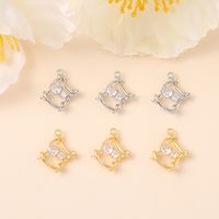 1 Piece 15 * 17mm Copper Zircon 18K Gold Plated White Gold Plated Geometric Polished Pendant main image 5